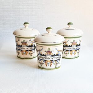 Set apothekerspotten polychroom Delfts