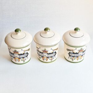 Set apothekerspotten polychroom Delfts - Afbeelding 3