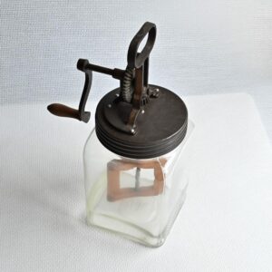Vintage glazen boterkarner - Afbeelding 3