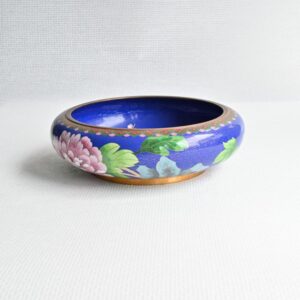 Cloisonne schaal bloemen vogel - Afbeelding 1