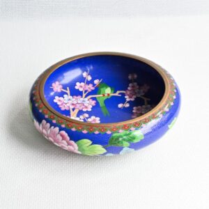 Cloisonne schaal bloemen vogel - Afbeelding 2
