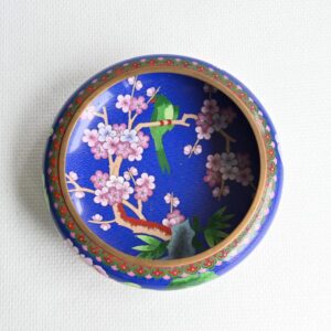 Cloisonne schaal bloemen vogel - Afbeelding 3